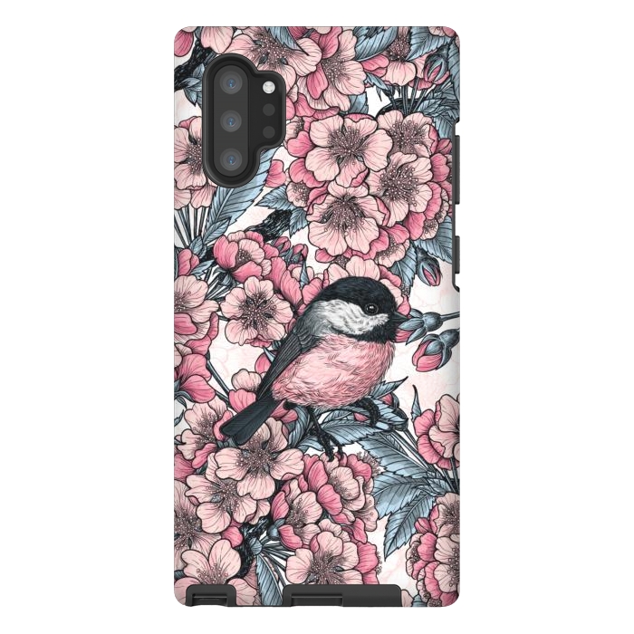 Galaxy Note 10 plus StrongFit Chickadee garden by Katerina Kirilova
