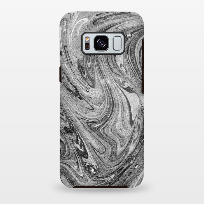 Galaxy S8 plus StrongFit Dark grey marble swirl by Oana 