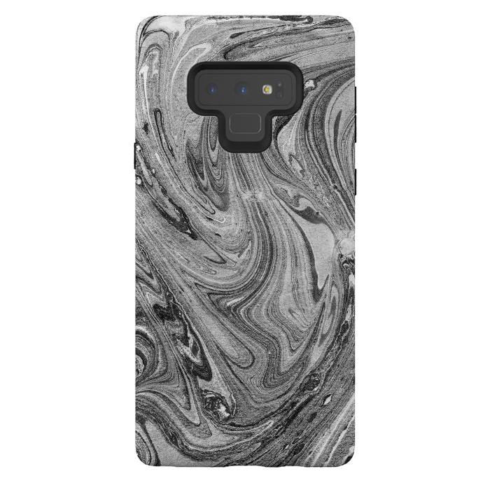 Galaxy Note 9 StrongFit Dark grey marble swirl by Oana 