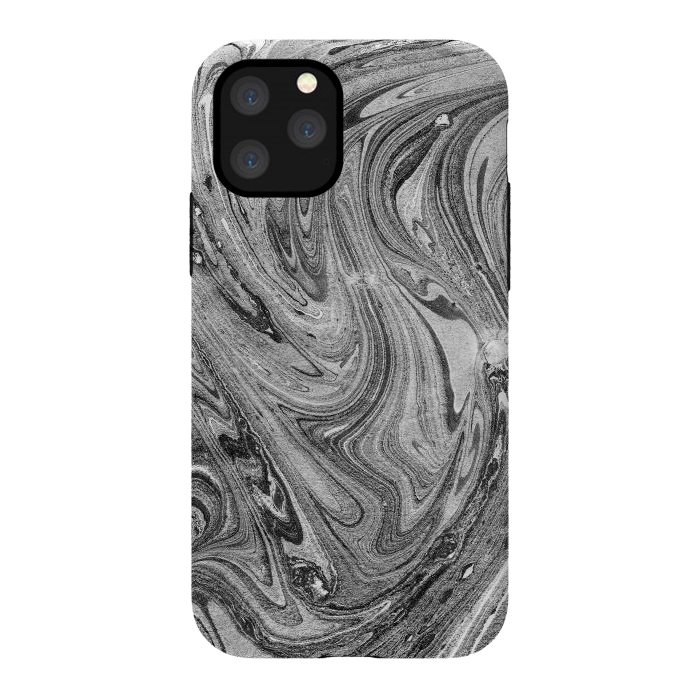 iPhone 11 Pro StrongFit Dark grey marble swirl by Oana 