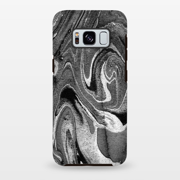 Galaxy S8 plus StrongFit black grey liquid marble by Oana 