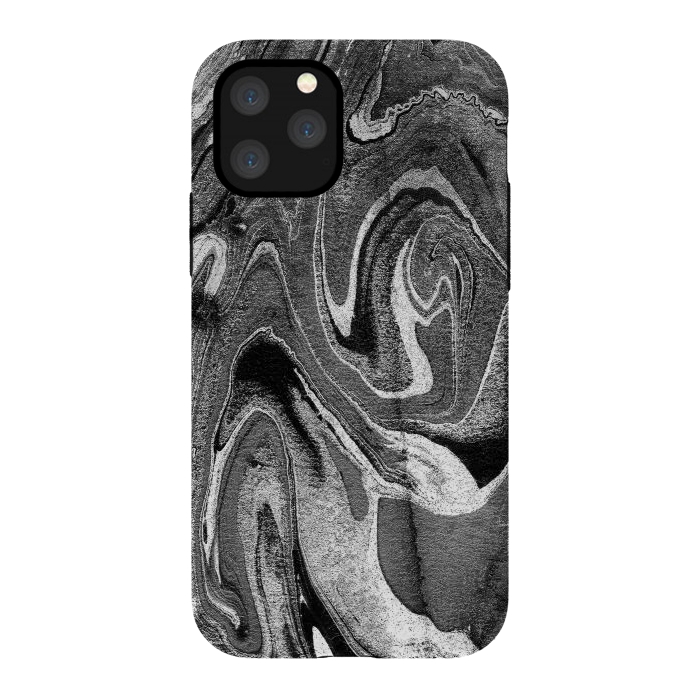 iPhone 11 Pro StrongFit black grey liquid marble by Oana 