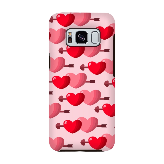 Galaxy S8 StrongFit pink red hearts pattern by MALLIKA