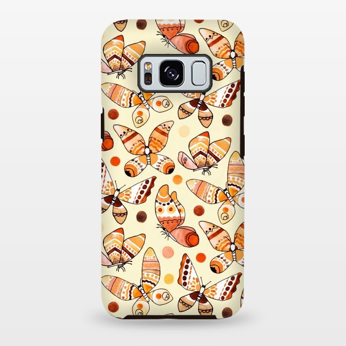 Galaxy S8 plus StrongFit Earth Toned Watercolor Butterflies  by Tigatiga