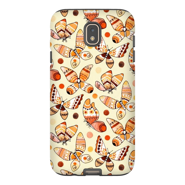 Galaxy J7 StrongFit Earth Toned Watercolor Butterflies  by Tigatiga