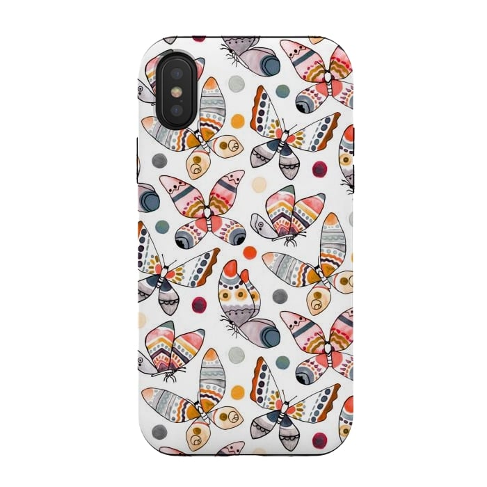 iPhone Xs / X StrongFit Pastel Watercolor Butterflies  by Tigatiga
