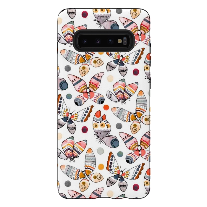 Galaxy S10 plus StrongFit Pastel Watercolor Butterflies  by Tigatiga