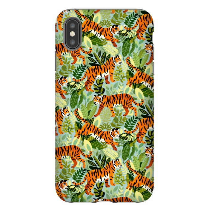 iPhone Xs Max StrongFit Bright Bangel Tiger Jungle  by Tigatiga