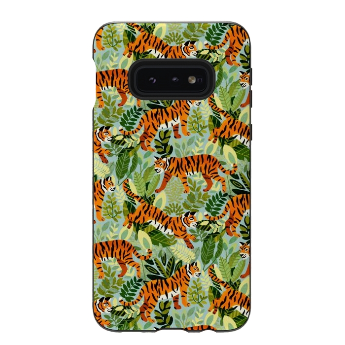 Galaxy S10e StrongFit Bright Bangel Tiger Jungle  by Tigatiga