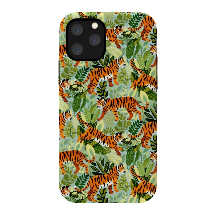 iPhone 11 Pro StrongFit Bright Bangel Tiger Jungle  by Tigatiga