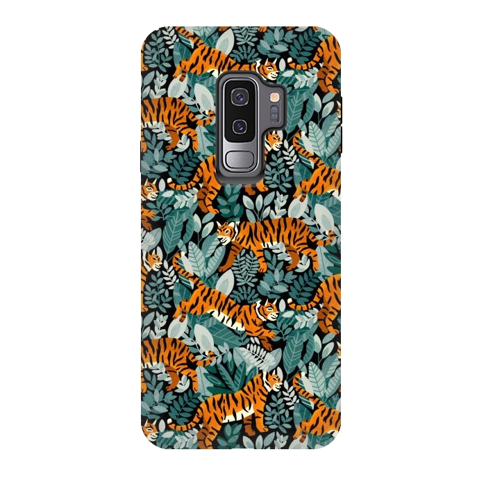 Galaxy S9 plus StrongFit Bangel Tiger Teal Jungle  by Tigatiga