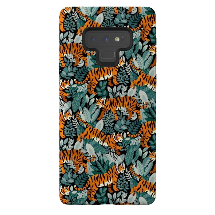Galaxy Note 9 StrongFit Bangel Tiger Teal Jungle  by Tigatiga