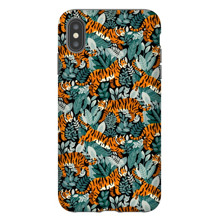 iPhone Xs Max StrongFit Bangel Tiger Teal Jungle  by Tigatiga