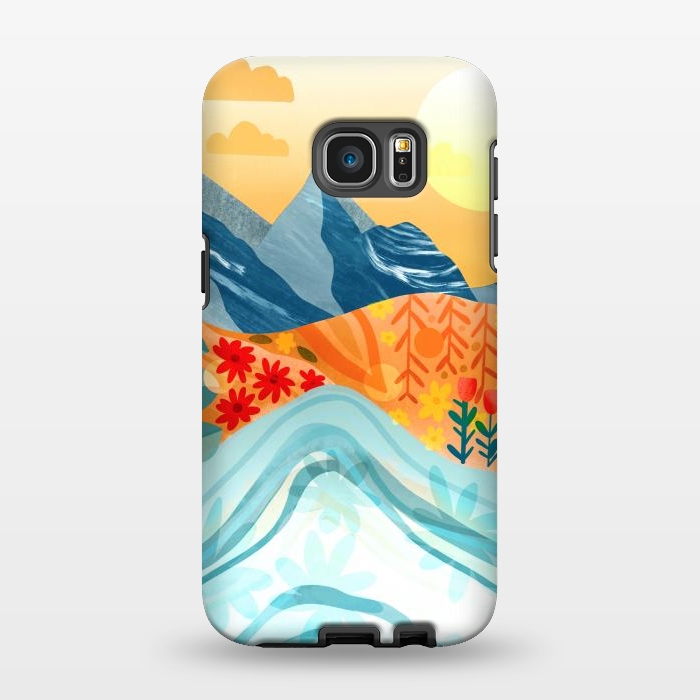 Galaxy S7 EDGE StrongFit Funky Desert Landscape  by Tigatiga