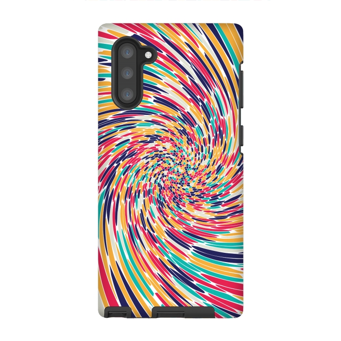 Galaxy Note 10 StrongFit multi colour spiral print 2 by MALLIKA