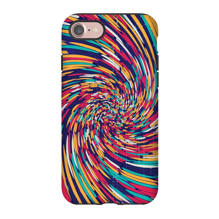 iPhone 7 StrongFit multi colour spiral print 2 by MALLIKA