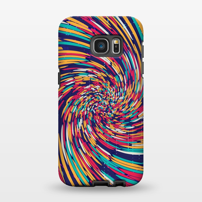 Galaxy S7 EDGE StrongFit multi colour spiral print 2 by MALLIKA