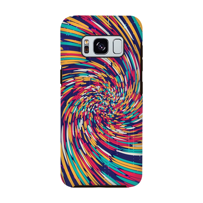 Galaxy S8 StrongFit multi colour spiral print 2 by MALLIKA