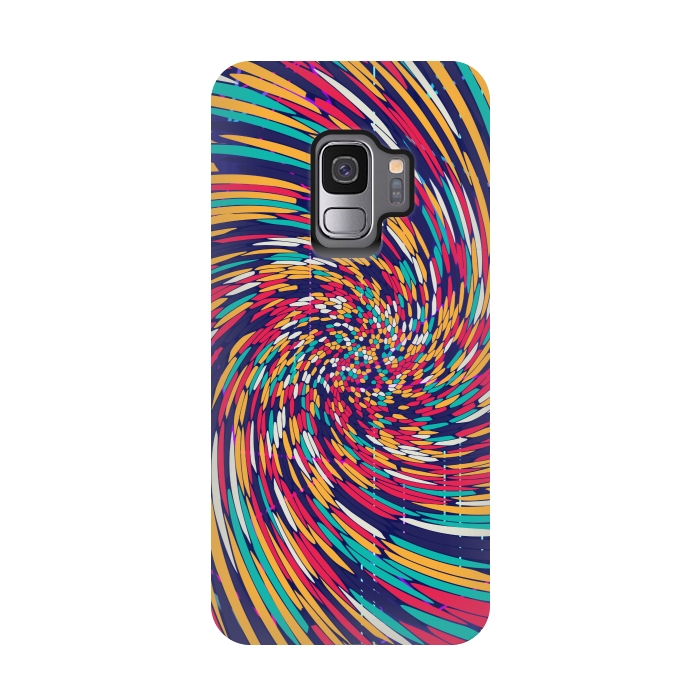 Galaxy S9 StrongFit multi colour spiral print 2 by MALLIKA