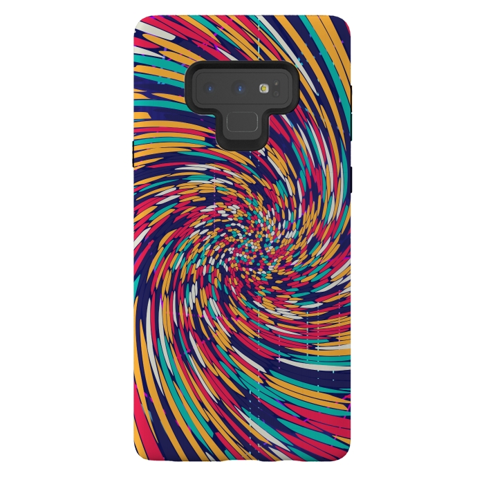 Galaxy Note 9 StrongFit multi colour spiral print 2 by MALLIKA