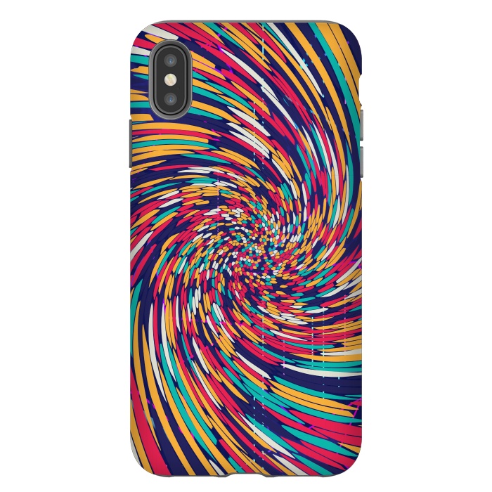 iPhone Xs Max StrongFit multi colour spiral print 2 by MALLIKA