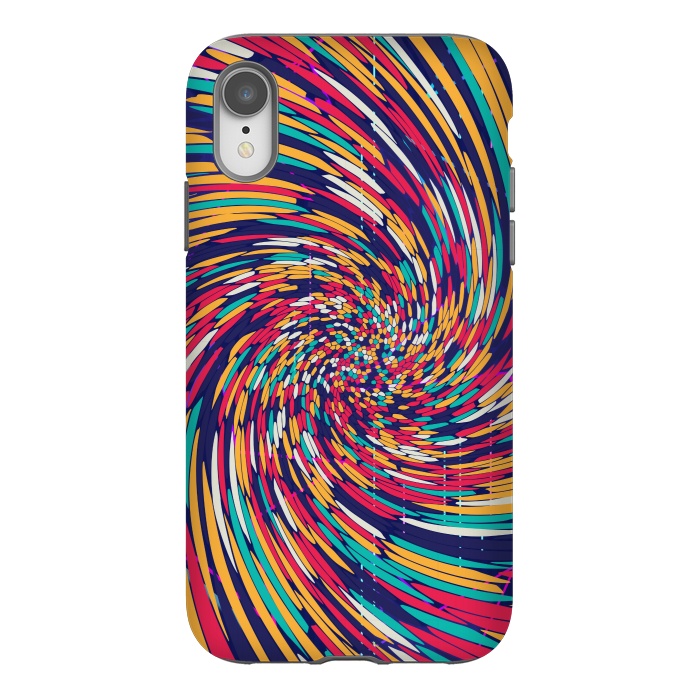 iPhone Xr StrongFit multi colour spiral print 2 by MALLIKA