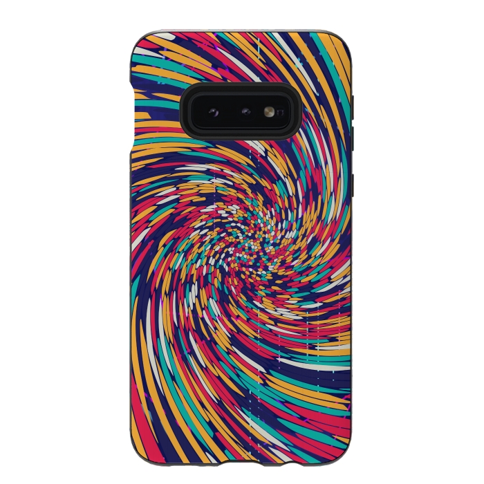 Galaxy S10e StrongFit multi colour spiral print 2 by MALLIKA