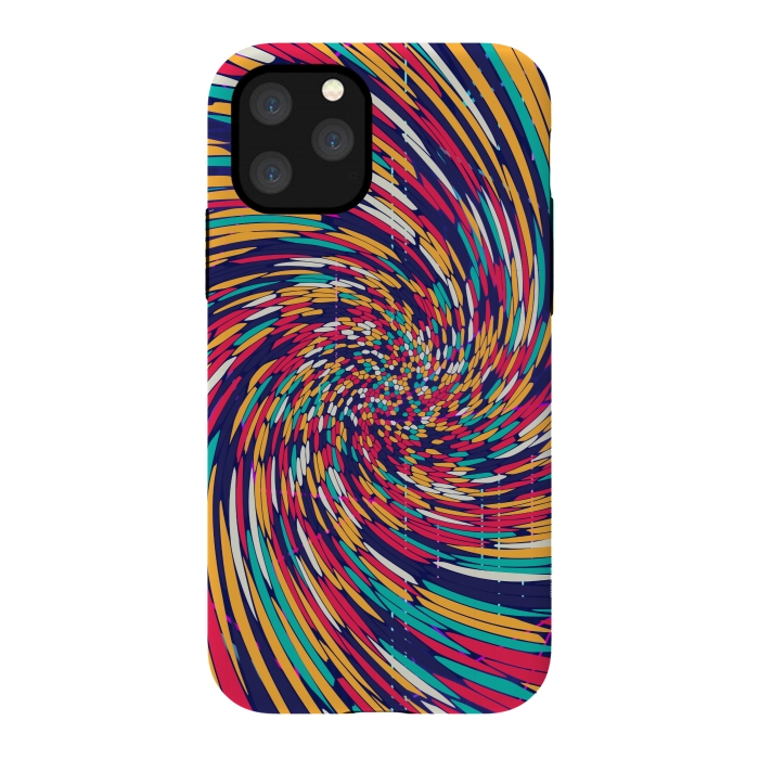 iPhone 11 Pro StrongFit multi colour spiral print 2 by MALLIKA