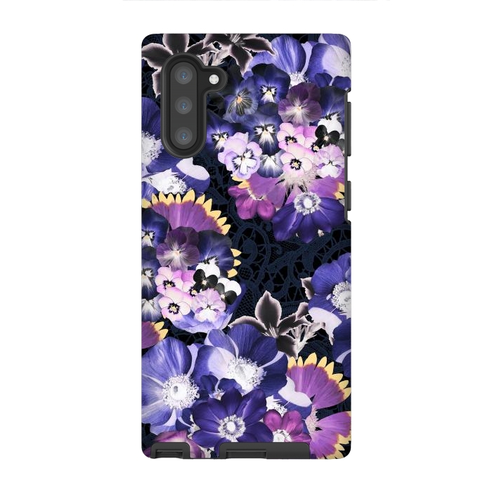 Galaxy Note 10 StrongFit Purple flowers collage by Oana 
