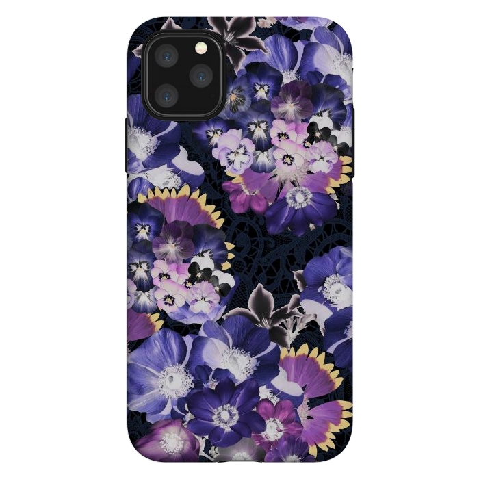 iPhone 11 Pro Max StrongFit Purple flowers collage by Oana 