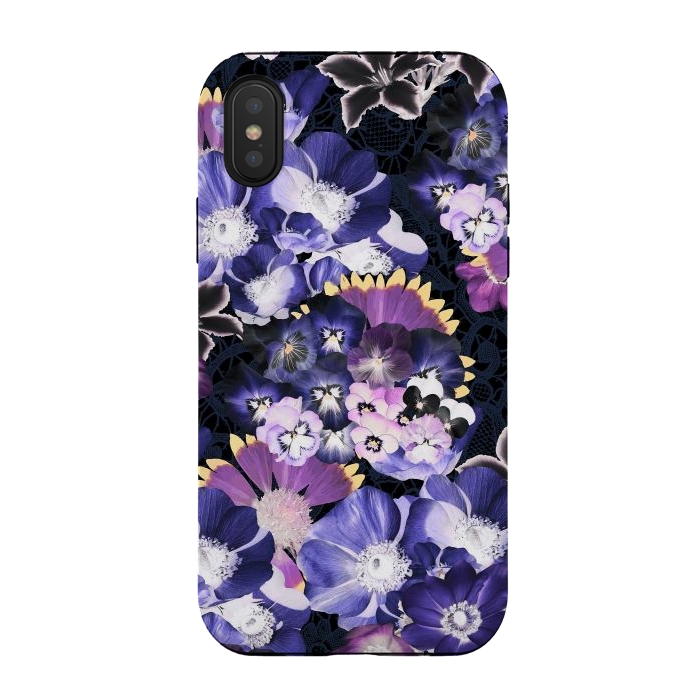 iPhone Xs / X StrongFit Purple flowers collage by Oana 