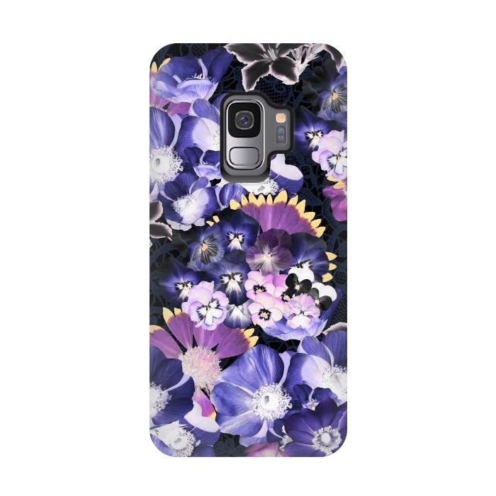 Galaxy S9 StrongFit Purple flowers collage by Oana 