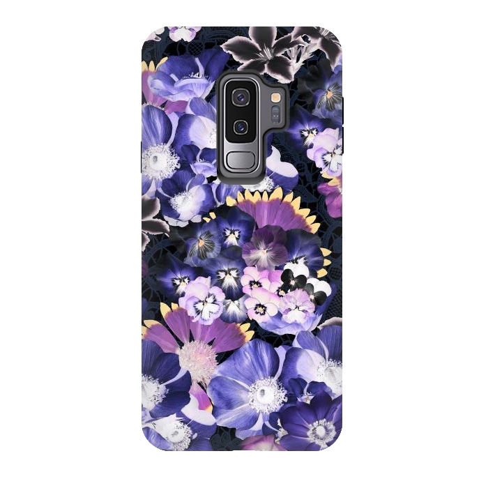 Galaxy S9 plus StrongFit Purple flowers collage by Oana 