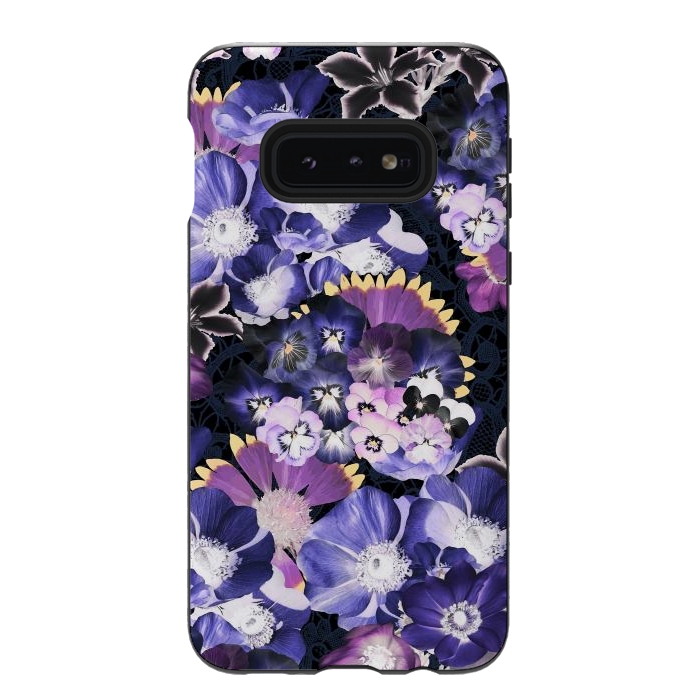 Galaxy S10e StrongFit Purple flowers collage by Oana 