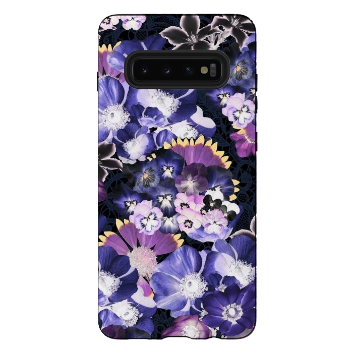 Galaxy S10 plus StrongFit Purple flowers collage by Oana 