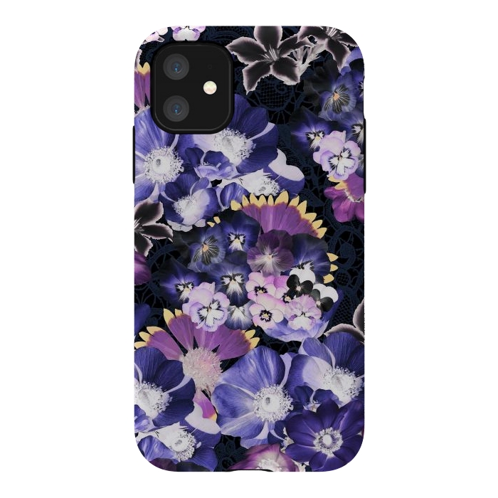 iPhone 11 StrongFit Purple flowers collage by Oana 