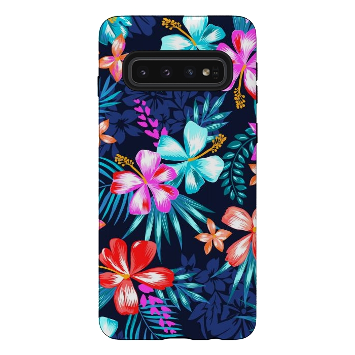 Galaxy S10 StrongFit Beautiful Tropical Design Leave and Flowers by ArtsCase