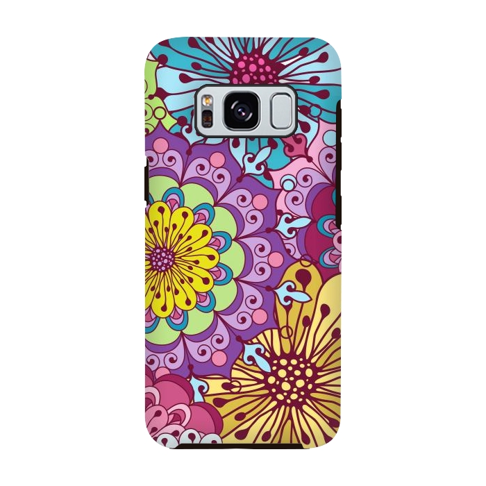Galaxy S8 StrongFit Brightly Colored Flowers by ArtsCase