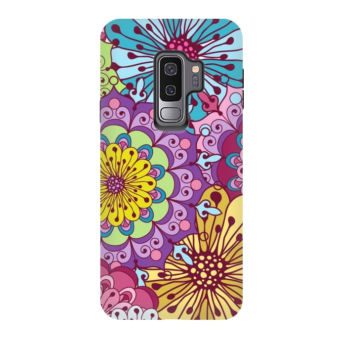 Galaxy S9 plus StrongFit Brightly Colored Flowers by ArtsCase