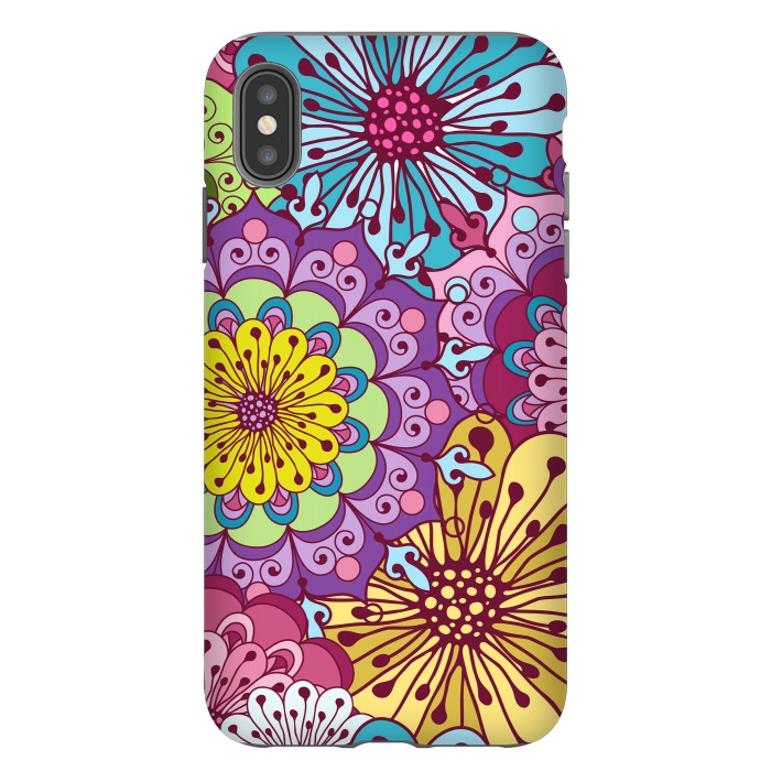 iPhone Xs Max StrongFit Brightly Colored Flowers by ArtsCase