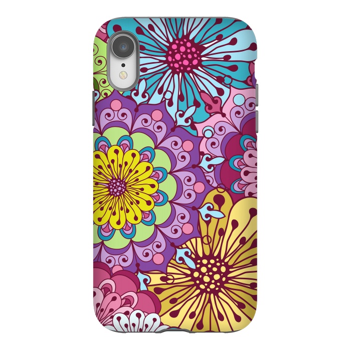 iPhone Xr StrongFit Brightly Colored Flowers by ArtsCase