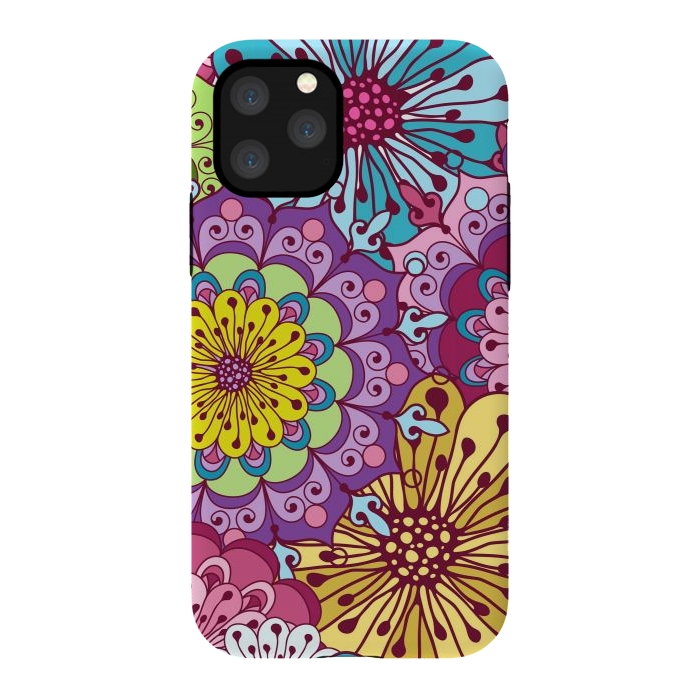 iPhone 11 Pro StrongFit Brightly Colored Flowers by ArtsCase