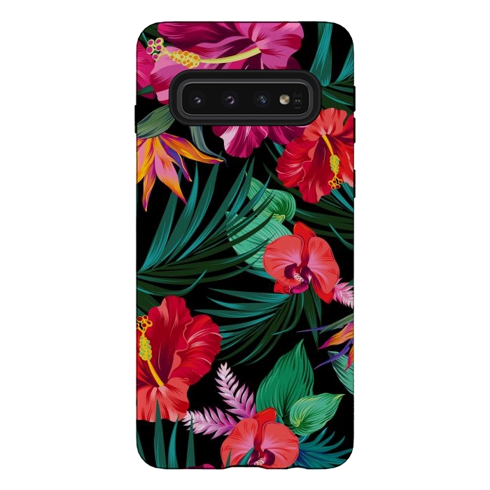 Galaxy S10 StrongFit Exotic Flowers by ArtsCase