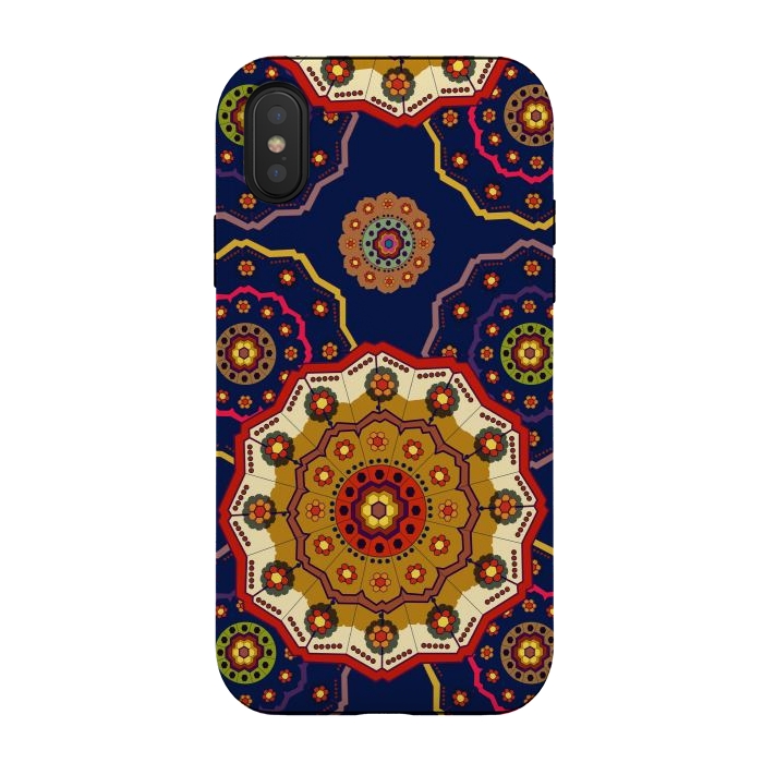 iPhone Xs / X StrongFit Mandala with Blue Background by ArtsCase