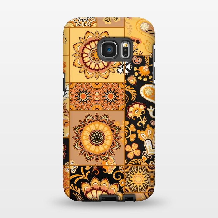 Galaxy S7 EDGE StrongFit Patchwork with Paisley and Mandala in Colorful by ArtsCase