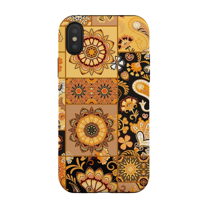 iPhone Xs / X StrongFit Patchwork with Paisley and Mandala in Colorful by ArtsCase