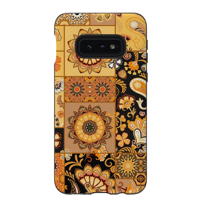 Galaxy S10e StrongFit Patchwork with Paisley and Mandala in Colorful by ArtsCase
