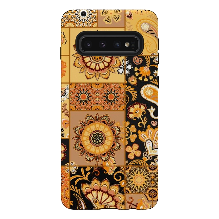Galaxy S10 StrongFit Patchwork with Paisley and Mandala in Colorful by ArtsCase
