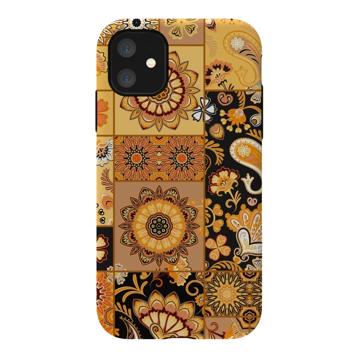 iPhone 11 StrongFit Patchwork with Paisley and Mandala in Colorful by ArtsCase