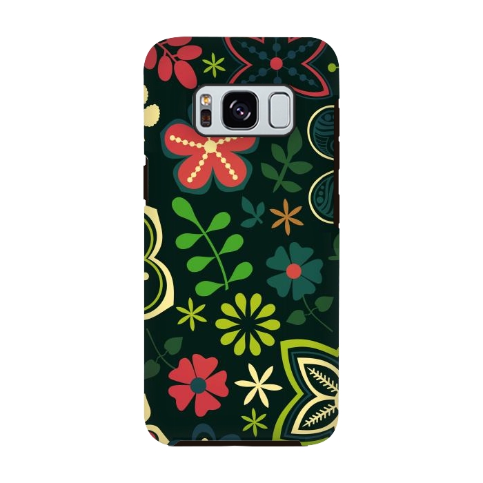 Galaxy S8 StrongFit Seamless Flowers and Birds by ArtsCase